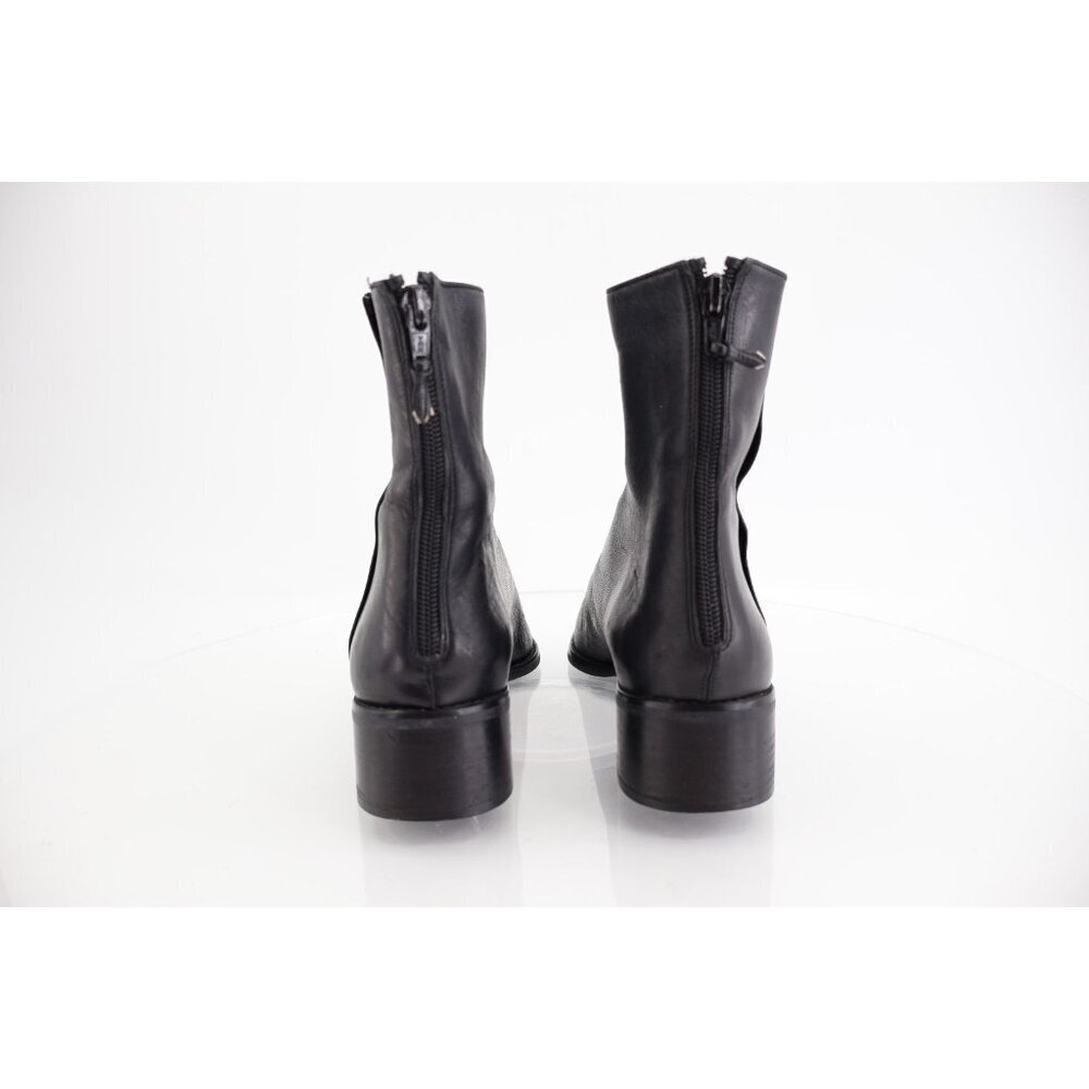 Stuart Weitzman Women Boot SZ 9.5 N Black Leather Square Toe Block Heel 90s Y2K - Picture 8 of 14